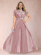 A-Line/Princess Scoop Short Sleeves Plus Size Mother of the Bride Jumpsuit with Applique