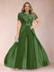 A-Line/Princess Scoop Short Sleeves Plus Size Mother of the Bride Jumpsuit with Applique