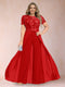A-Line/Princess Scoop Short Sleeves Plus Size Mother of the Bride Jumpsuit with Applique