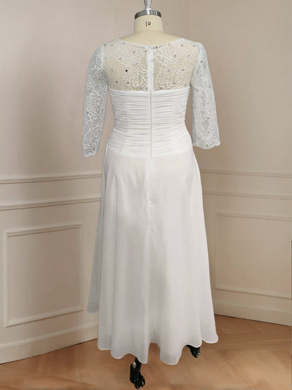 A-Line/Princess Scoop 3/4 Sleeves Mother of the Bride Dresses with Applique