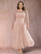 A-Line/Princess Scoop 3/4 Sleeves Plus Size Mother of the Bride Dresses with Applique