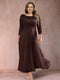 A-Line/Princess Scoop 3/4 Sleeves Plus Size Mother of the Bride Dresses with Applique