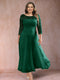 A-Line/Princess Scoop 3/4 Sleeves Plus Size Mother of the Bride Dresses with Applique
