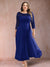 A-Line/Princess Scoop 3/4 Sleeves Plus Size Mother of the Bride Dresses with Applique