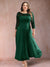 A-Line/Princess Scoop 3/4 Sleeves Plus Size Mother of the Bride Dresses with Applique