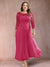 A-Line/Princess Scoop 3/4 Sleeves Plus Size Mother of the Bride Dresses with Applique