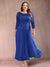 A-Line/Princess Scoop 3/4 Sleeves Plus Size Mother of the Bride Dresses with Applique