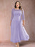 A-Line/Princess Scoop 3/4 Sleeves Plus Size Mother of the Bride Dresses with Applique