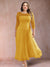 A-Line/Princess Scoop 3/4 Sleeves Plus Size Mother of the Bride Dresses with Applique