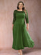 A-Line/Princess Scoop 3/4 Sleeves Plus Size Mother of the Bride Dresses with Applique