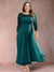 A-Line/Princess Scoop 3/4 Sleeves Plus Size Mother of the Bride Dresses with Applique