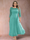 A-Line/Princess Scoop 3/4 Sleeves Plus Size Mother of the Bride Dresses with Applique