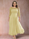 A-Line/Princess Scoop 3/4 Sleeves Plus Size Mother of the Bride Dresses with Applique