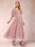 A-Line/Princess V-Neck Half Sleeves Mother of the Bride Dresses with Applique