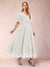 A-Line/Princess V-Neck Half Sleeves Mother of the Bride Dresses with Applique