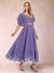 A-Line/Princess V-Neck Half Sleeves Mother of the Bride Dresses with Applique
