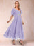 A-Line/Princess V-Neck Half Sleeves Mother of the Bride Dresses with Applique