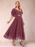 A-Line/Princess V-Neck Half Sleeves Mother of the Bride Dresses with Applique