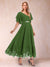A-Line/Princess V-Neck Half Sleeves Mother of the Bride Dresses with Applique