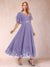 A-Line/Princess V-Neck Half Sleeves Mother of the Bride Dresses with Applique