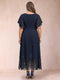 A-Line/Princess V-Neck Half Sleeves Plus Size Mother of the Bride Dresses with Applique