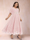 A-Line/Princess V-Neck Half Sleeves Plus Size Mother of the Bride Dresses with Applique