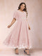 A-Line/Princess V-Neck Half Sleeves Plus Size Mother of the Bride Dresses with Applique