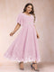 A-Line/Princess V-Neck Half Sleeves Plus Size Mother of the Bride Dresses with Applique