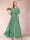A-Line/Princess Scoop Short Sleeves Jumpsuits with Watteau Train