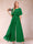 A-Line/Princess Scoop Short Sleeves Jumpsuits with Watteau Train