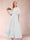 A-Line/Princess Scoop Short Sleeves Jumpsuits with Watteau Train