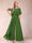 A-Line/Princess Scoop Short Sleeves Jumpsuits with Watteau Train