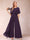 A-Line/Princess Scoop Short Sleeves Jumpsuits with Watteau Train