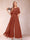 A-Line/Princess Scoop Short Sleeves Jumpsuits with Watteau Train