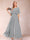 A-Line/Princess Scoop Short Sleeves Jumpsuits with Watteau Train