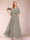 A-Line/Princess Scoop Short Sleeves Jumpsuits with Watteau Train