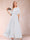 A-Line/Princess Scoop Short Sleeves Jumpsuits with Watteau Train