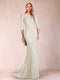Trumpet/Mermaid Scoop 3/4 Sleeves Mother of the Bride Dresses with Applique