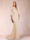 Trumpet/Mermaid Scoop 3/4 Sleeves Mother of the Bride Dresses with Applique