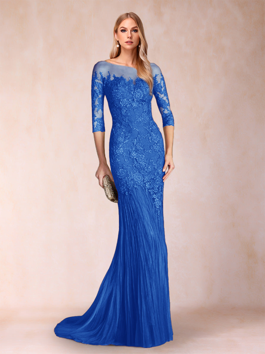Trumpet/Mermaid Scoop 3/4 Sleeves Mother of the Bride Dresses with Applique