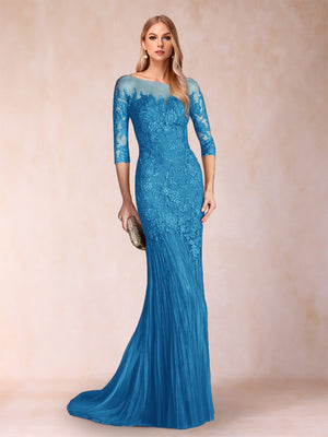 Trumpet/Mermaid Scoop 3/4 Sleeves Mother of the Bride Dresses with Applique