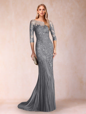 Trumpet/Mermaid Scoop 3/4 Sleeves Mother of the Bride Dresses with Applique