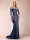 Trumpet/Mermaid Scoop 3/4 Sleeves Mother of the Bride Dresses with Applique
