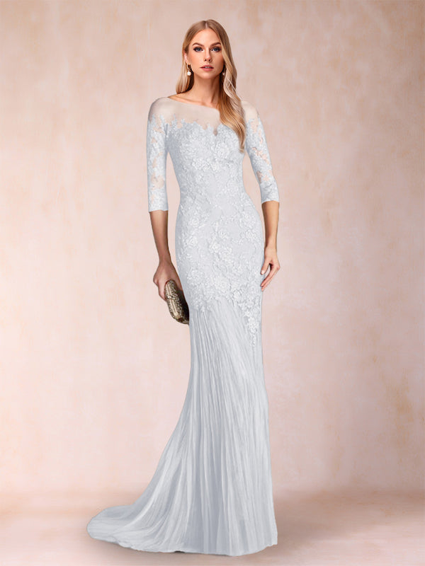 Trumpet/Mermaid Scoop 3/4 Sleeves Mother of the Bride Dresses with Applique