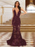 Trumpet/Mermaid V-Neck Sleeveless Evening Dresses with Applique