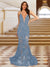Trumpet/Mermaid V-Neck Sleeveless Evening Dresses with Applique