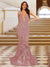 Trumpet/Mermaid V-Neck Sleeveless Evening Dresses with Applique