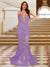 Trumpet/Mermaid V-Neck Sleeveless Evening Dresses with Applique