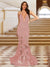 Trumpet/Mermaid V-Neck Sleeveless Evening Dresses with Applique