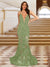 Trumpet/Mermaid V-Neck Sleeveless Evening Dresses with Applique